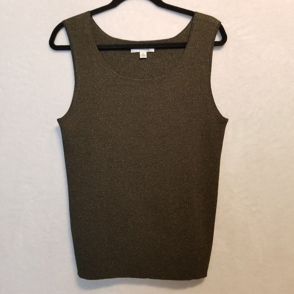 Coldwater Creek XL Top Silk Blend Metallic Shell Holiday Layering Career Office